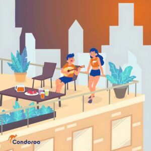utilização de varandas e terraços