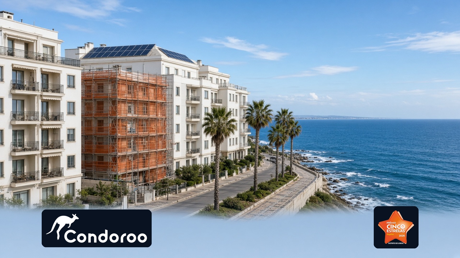Prédio de condomínio em reabilitação em Cascais
