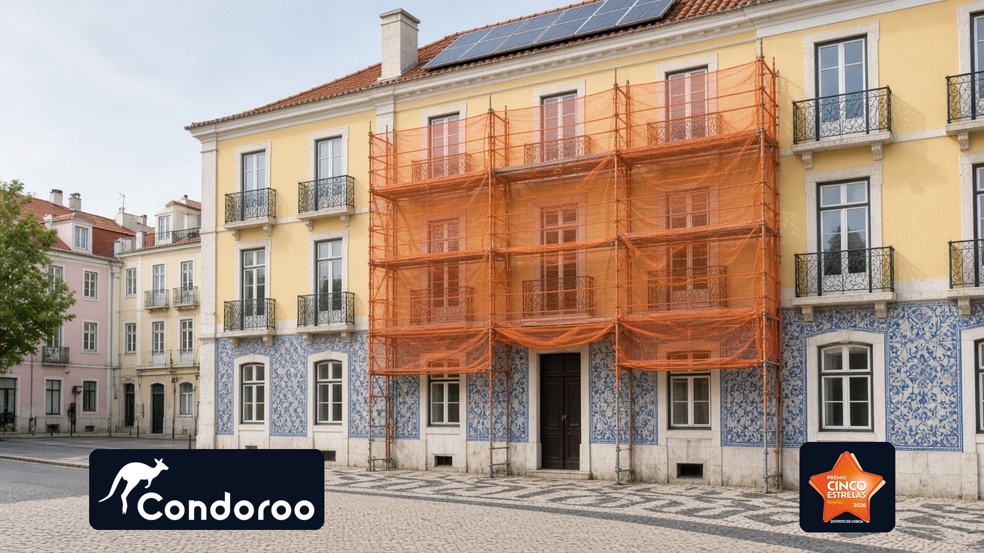 Prédio de condomínio em reabilitação em Lisboa