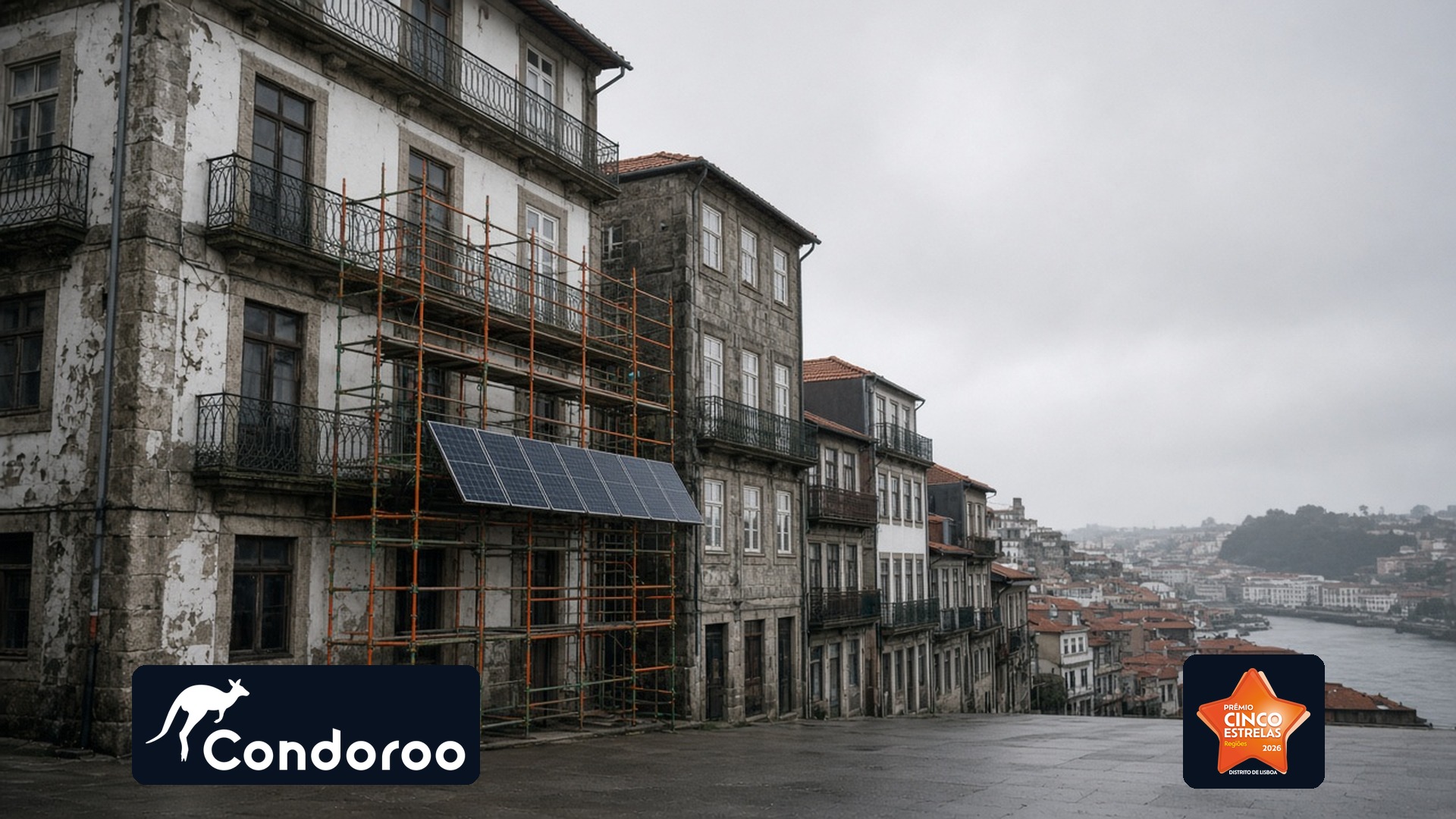 Prédio de condomínio em reabilitação no Porto