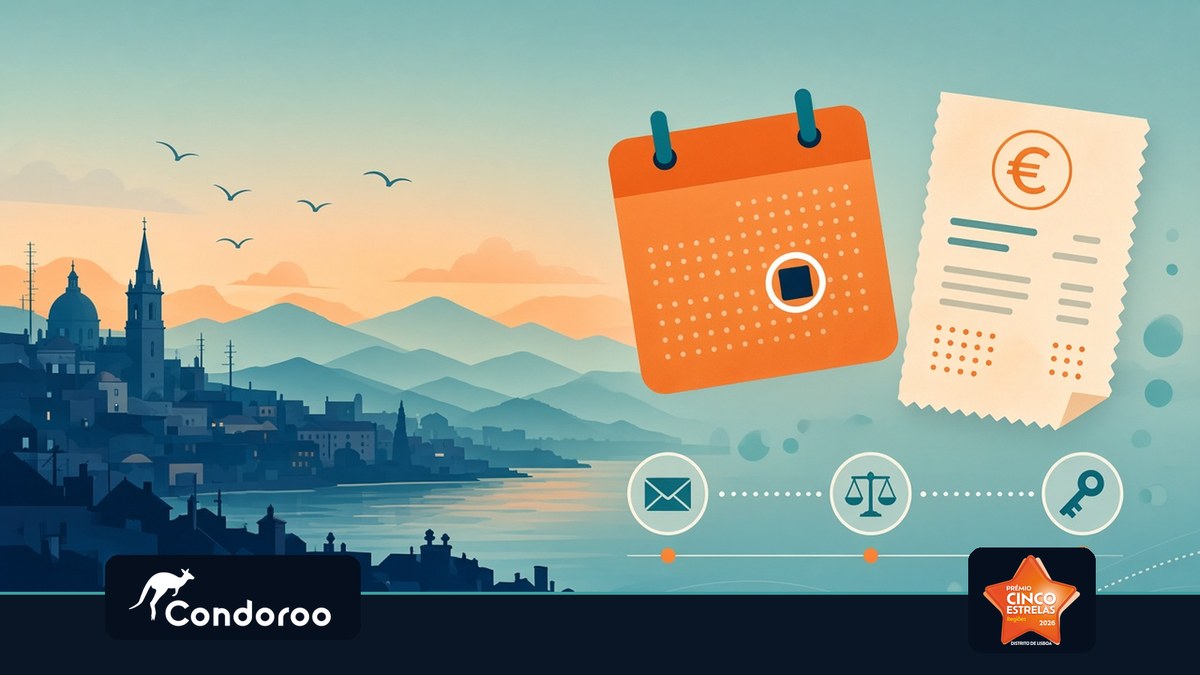 Inquilino não paga a renda: calendário, recibo de renda e passos legais até ao despejo, com logos Condoroo e Cinco Estrelas